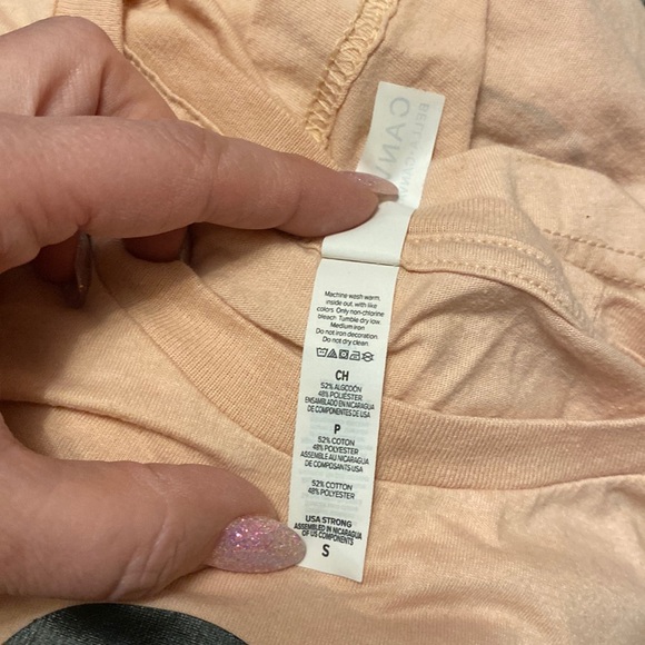 ❤️ 3/$20 Canvas Bella plus canvas small Disney Mickey Mouse blush pink T-shirt s - Picture 5 of 6